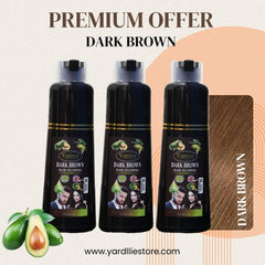 Yardlie Store Premium Dark Brown Hair Color Shampoo UK Based Formula 200ml